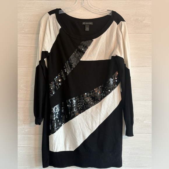 INC International Concept sequin black an white - Picture 1 of 4